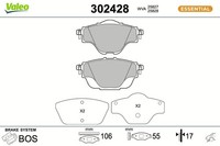 Bremsbelagsatz Scheibenbremse Hinten Valeo 302428 FÜR CitroËN DS Opel Peugeot