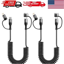 Versatile 4FT Retractable USB C Charging Cable - MFi Certified for iPhone  More