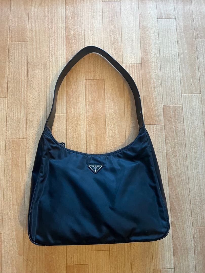 PRADA Black Nylon Shoulder Bag