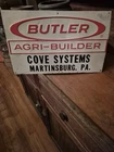 Vintage Tin Metal Farm Sign BUTLER AGRI BUILDER COVE SYSTEMS MARTINSBURG PA