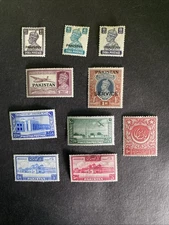Pakistan 1947-48 Definitive And Commemorative Part Sets Mint With Hinge Remains.