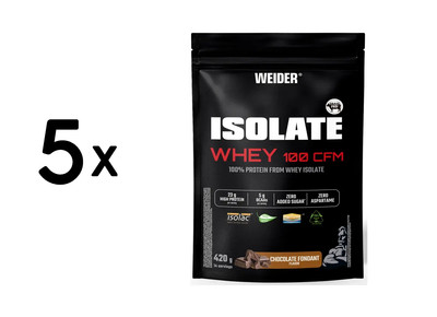 5 x Weider Isolate Whey 100 CFM (420g) Chocolate Fondant (61,90 EUR/kg)