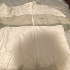 Nike Men's White/Gray Colorblock Full-Zip Windbreaker Jacket Size M
