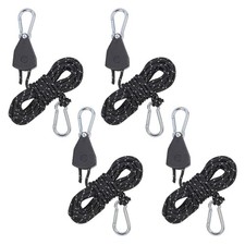 Longer 1/8" Adjustable Rope Hanger, 4Pcs 12FT 1/8&ldquo;12ft-4pcs Black&Silver