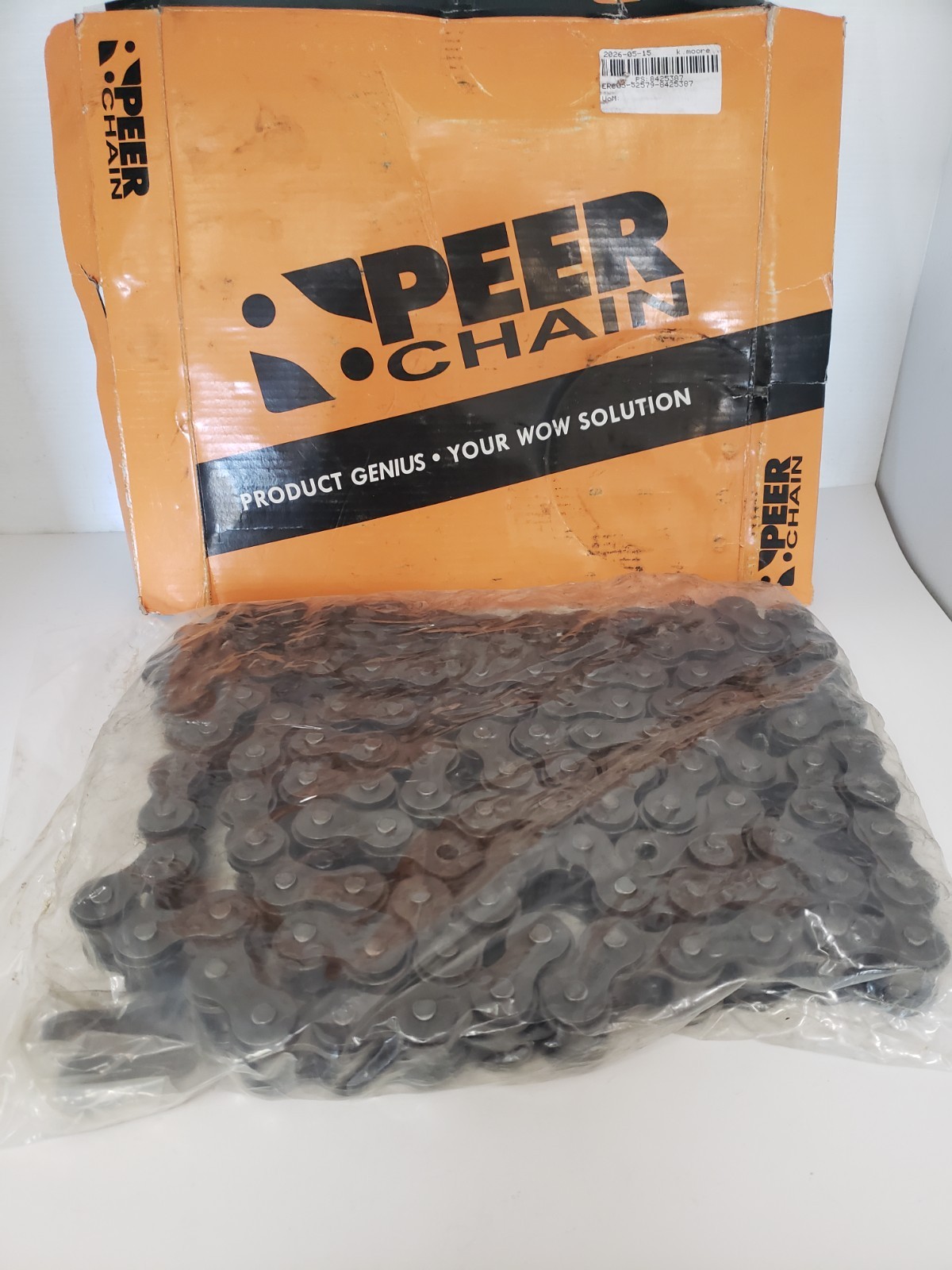 PEER 80R X 10FT #80 SINGLE STRAND ROLLER CHAIN 1" PITCH 10' NIB
