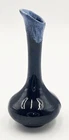 Van Briggle Bud Vase Blue with Blue Drip Signed