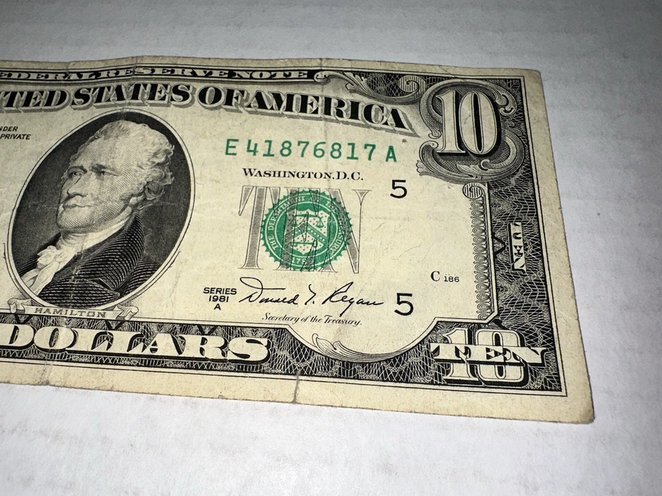 1981 A $10 Dollar Bill Federal Reserve E41876817A Circulated Richmond Virginia - Image 4 of 4