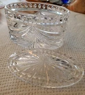 Vtg Waterford Crystal Overture Oval Trinket Jewelry Box With Lid. 5"L X 3"W EUC