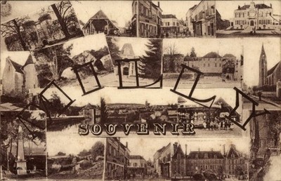Ak Milly Essonne, Panorama, Denkmal, Karussel, Burg - 5012737