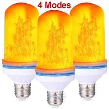 1-3 Pack 5W LED Flicker Flame Bulb Fire Burning Effect Light Indoor Lamps E27