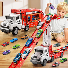 Toddler Car Truck Toys for 3 4 5 6 7 8 Years Old Boys, Transporter Truck Toy Tra