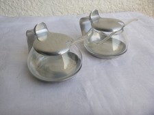 WMF Cromargan 2 x Geleedose/ Senfglas 2 Löffelchen  Kurt Radtke sehr gut
