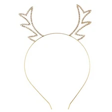  Elk Antler Head Hoop Christmas Reindeer Antlers Headband Crystal Metal Deer 
