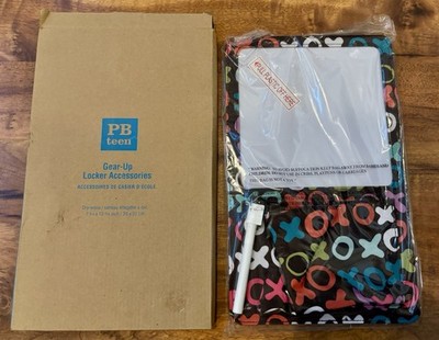 Brand New PBteen Gear-Up Locker Dry-Erase Board & Magnetic Pouch - XOXO Pattern
