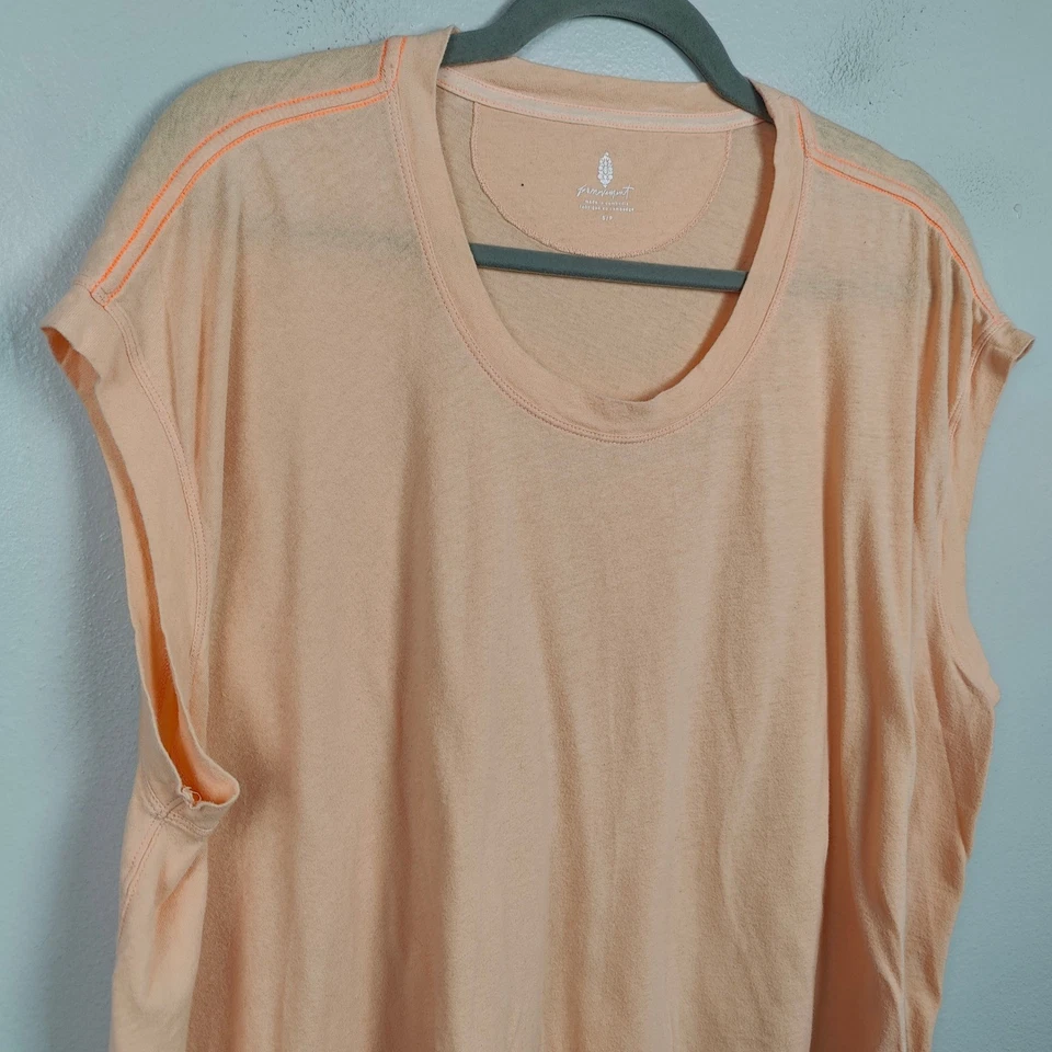 Free People Movement My Time Tee Womens Small Peach Orange Top Oversized - Image 3 of 4