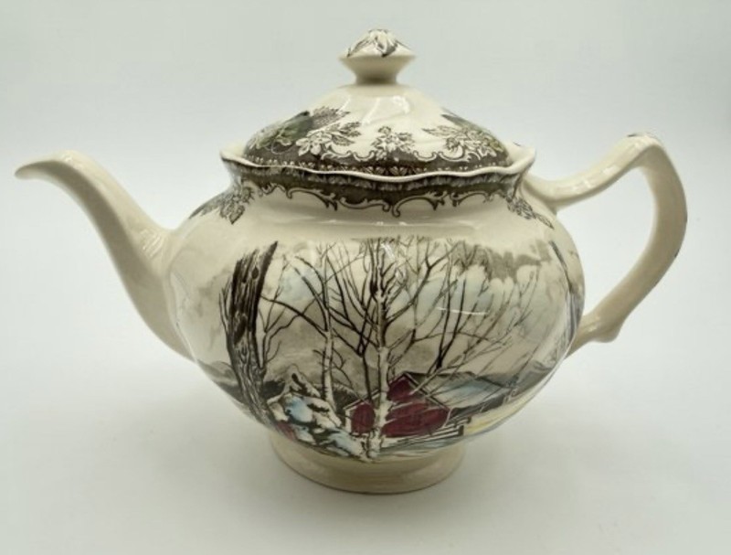 Teapot From 'The Friendly Village' By Johnson Bros. Approx 6" Tall X 10" Wide