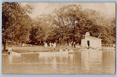 1921 View Of Ackerman's Twin Lakes Wisconsin WI RPPC Photo Vintage Postcard
