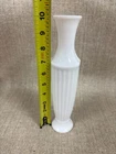 Vintage 10-Inch White Milk Glass Grecian Fluted Bud Vase