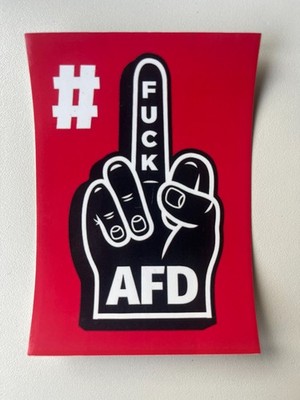 50x Anti AFD Aufkleber Sticker   FCK AFD Mittelfinger   gegen Rechts - Fuck AFD