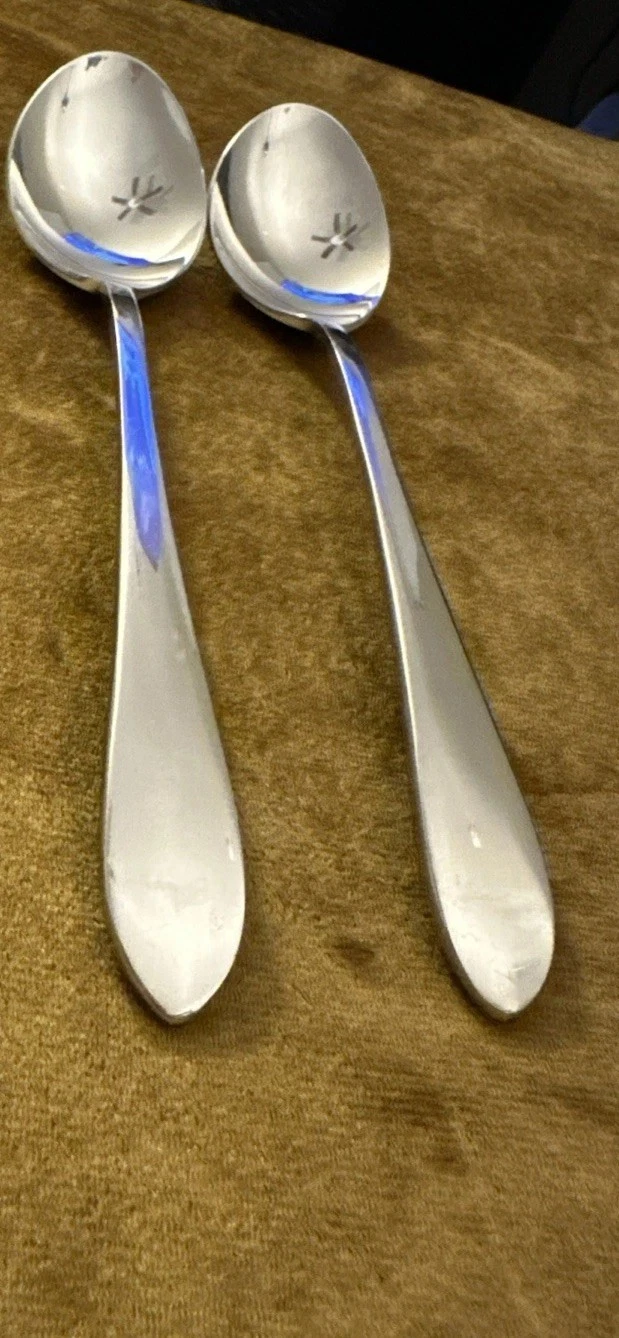 VTG Towle Epoque (2) Solid Serving Spoons 18/8 Stainless Japan -