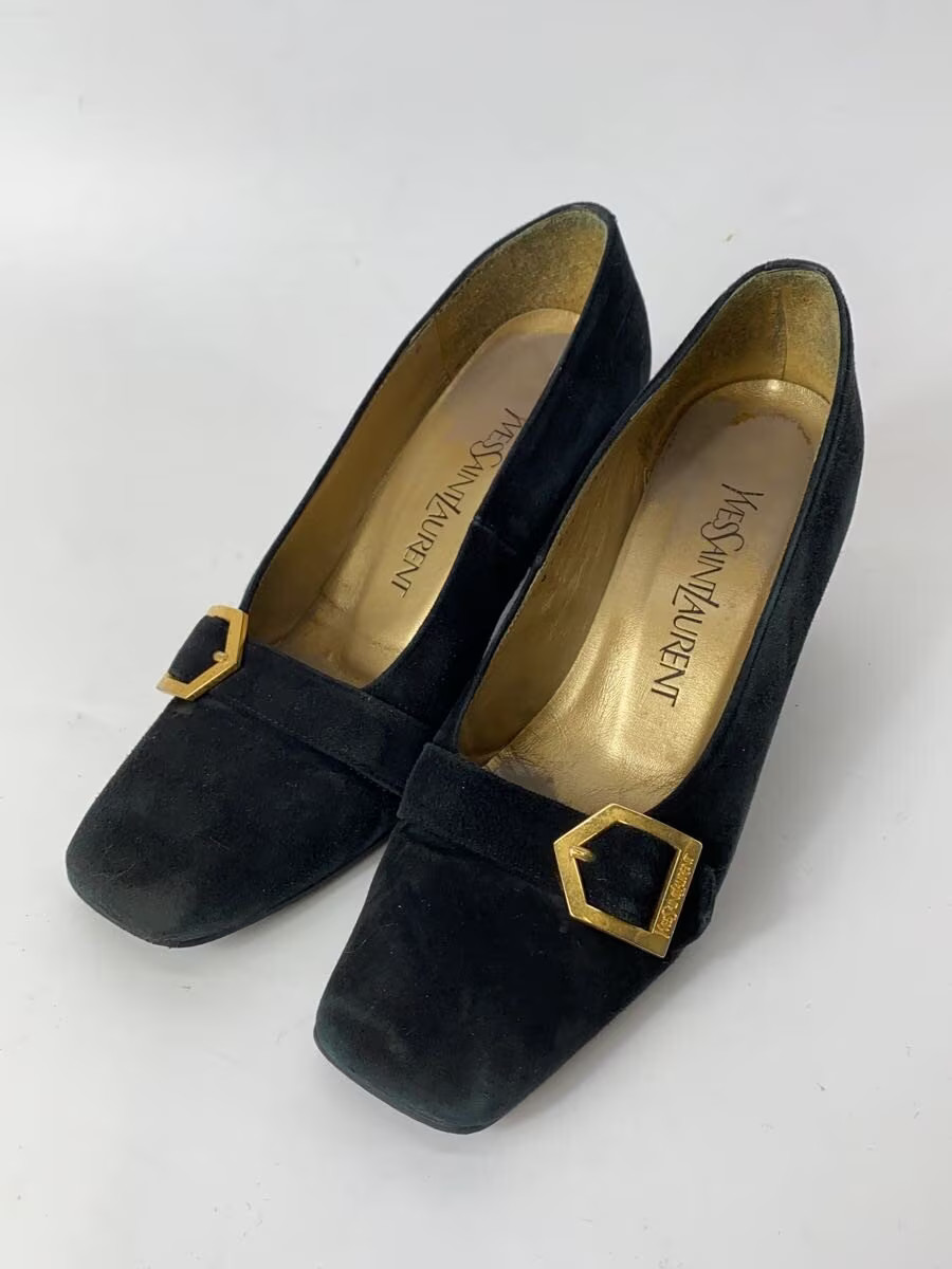 Yves Saint Laurent Pumps 35.5 Blk Suede Jla02 thumbnail 2