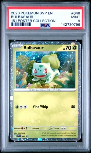 2023 POKEMON SVP EN-SV BLACK STAR PROMO 151 POSTER COLL #046 BULBASAUR PSA 9