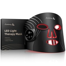 Red Light Therapy Mask Wireless 4 Modes LED 850nm Black Lanieney Face Home