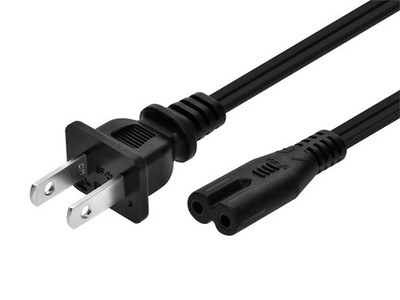 AC Power Cord Cable - 3ft W/o Polarized | 18AWG, 10A (NEMA 1-15P to IEC-320-C7)