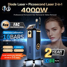 2IN1 4000W Diode Pico Laser Ice Painless Hair  Tattoo Removal Salon Machine