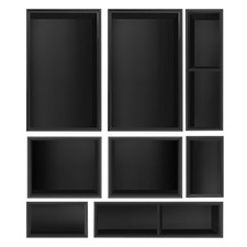 Bamboo Drawer Organizer Set, 8 PCS Black Multi-Use Drawer Storage Boxes, Junk...