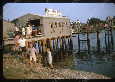 Sl84 Original Slide 1965 Baxter's Fish Market Wharf Fish n Chips 076a
