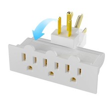 3outlet Rotating Plug Wall Outlet Extender 180 Degree Swivel Power Splitter Mult