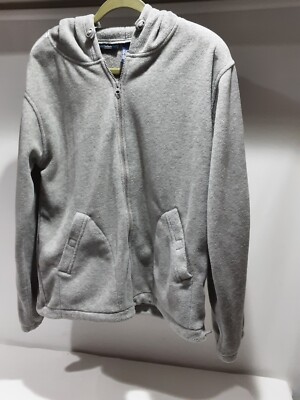 Nick & Sarah Sport Fleece Hoodie lite gray full zip side pockets elastic cuffs
