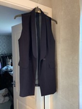 Beautiful Navy Longline Double Breasted Waistjacket Size 16-18 Never Worn