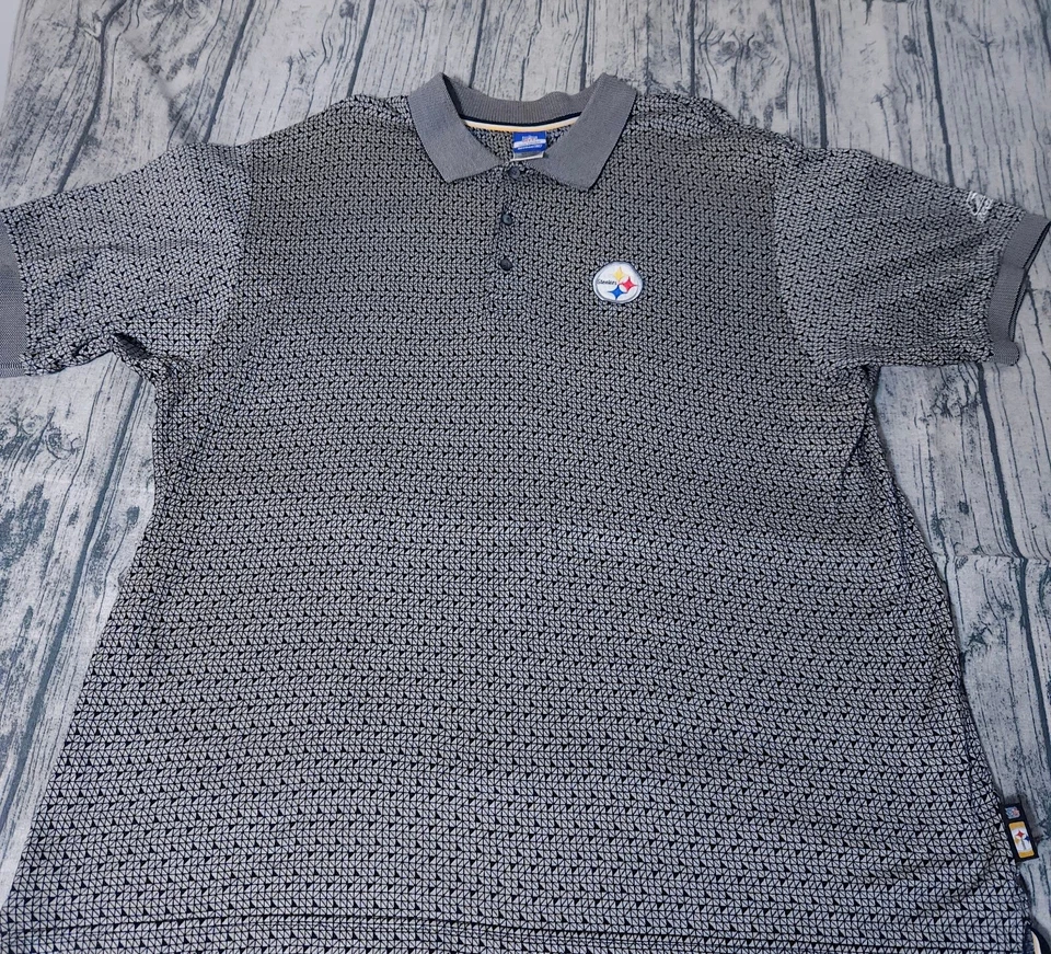Camisa polo masculina Pittsburgh Steelers XL Reebok NFL preta NFL TEAM APPAREL EUC - Imagem 2 de 4