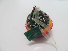 NWT KURT ADLER SOFT FOAM CUPCAKE ORNAMENT  GREEN ICING W/ CANDY BALLS