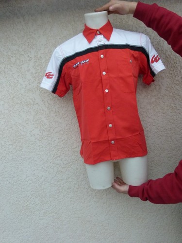Chemise De Paddock Moto Hebo Gasgas GG5121S - Fermeture Par Pression, Taille S Rouge, Neuve Avec étiquettes