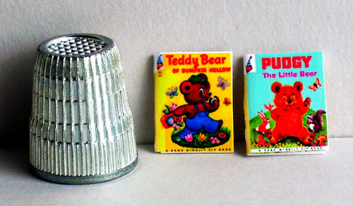 Dollhouse Miniature 1:12 6 Junior Elf Books Teddy Bear Covers dollhouse nursery - Picture 3 of 6