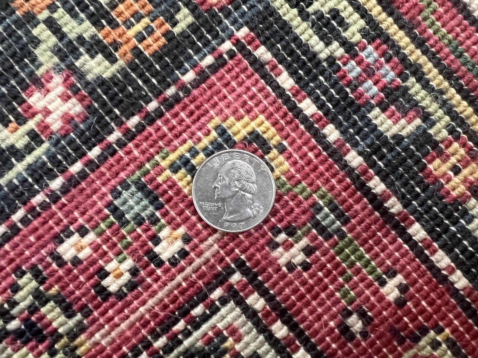 Karastan Rug 6x9 Williamsburg Herati #558 Wool Vintage Area Rug