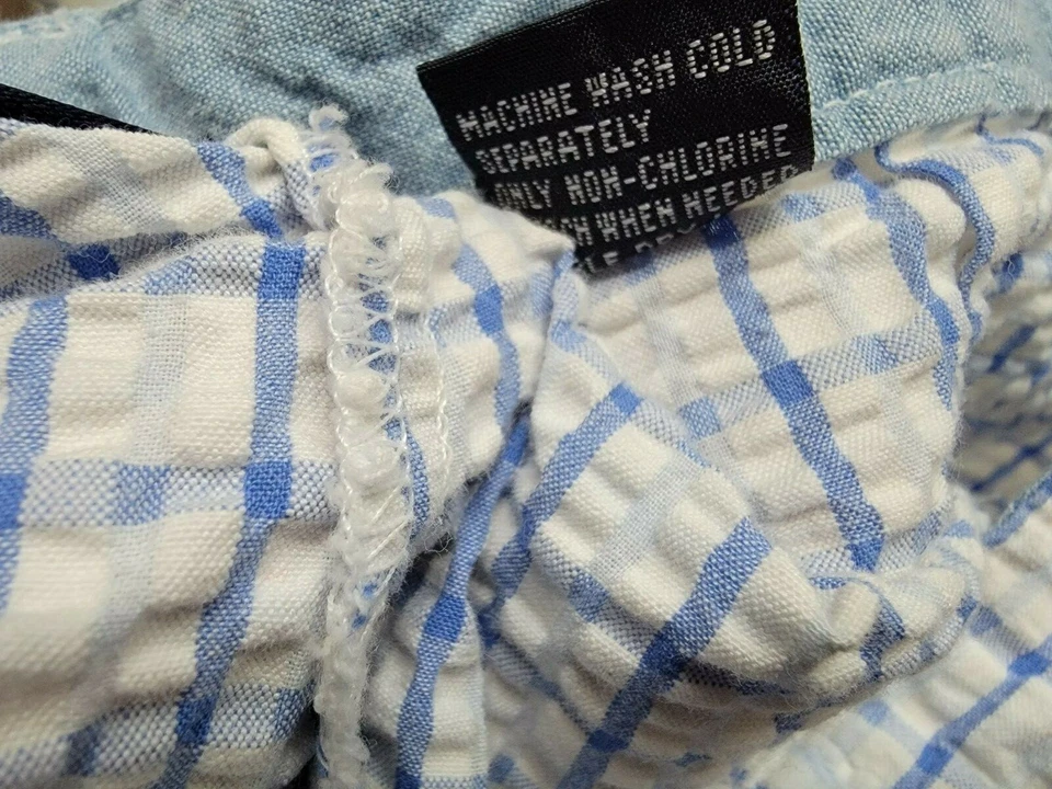 Mountain Lake Womens Shorts Size 12 Blue White Plaid - Image 3 of 4