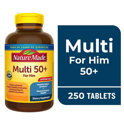 Nature Made Multi Vitamin For Men 50+, Men's Multivitamin, 250 Ct