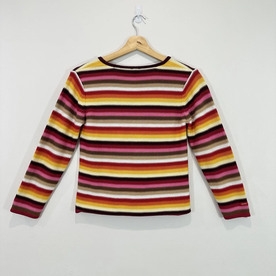 Top Esprit Niñas 12 Años (Mujer XS) Rayas Algodón Tejido Cordones Cuello en V Foto 2 de 4