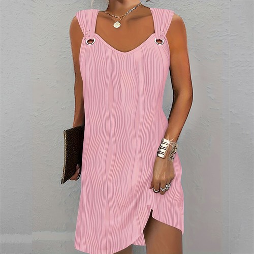 Damen Urlaub Casual Ärmelloses Mini Tank Kleid Sommer Strand Party Kleider ~ | - Picture 10 of 20