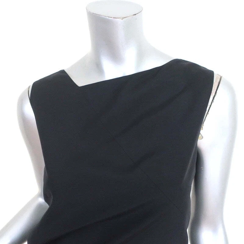 Vestido Jil Sander Escote Asimétrico Negro Talla 36 Sin Mangas Cambio Foto 2 de 4