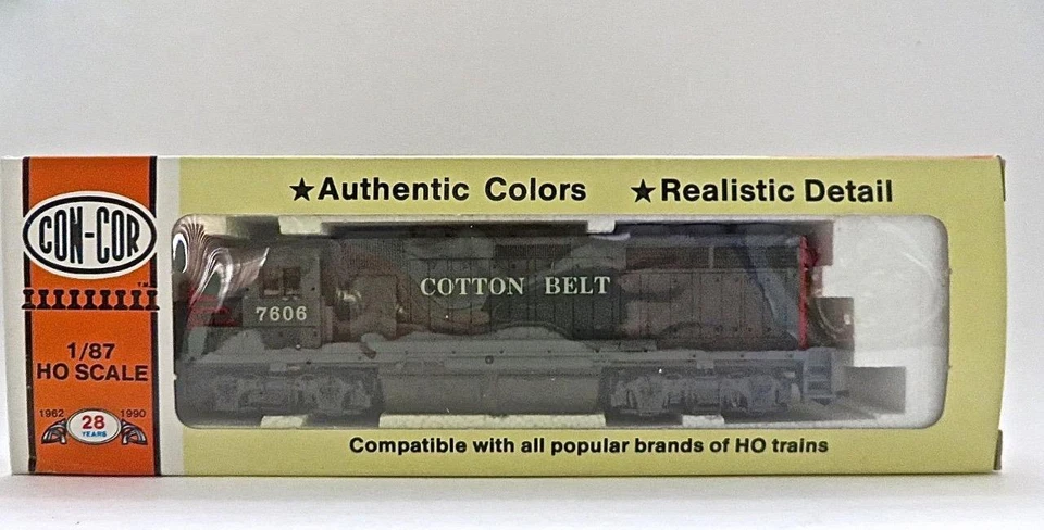 HO Gauge Con-Cor Cotton Belt GP40 Powered Diesel Cab 7606 New Old Stock Low Ship - Image 2 of 4