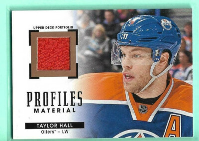 Taylor Hall 2015-16 Upper Deck Portfolio Profiles Materials Jersey Oilers #PM-TH