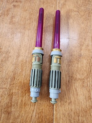 WOW!!! 2x Mace Windu Lightsaber Pen General Mills 2002 Star Wars Used