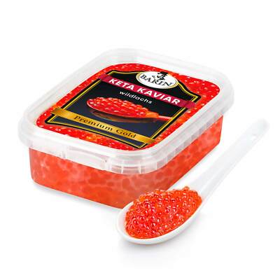 Kaufbei BARIN Premium Gold Keta Lachskaviar 250g Roter Kaviar Wildlachs Alaska