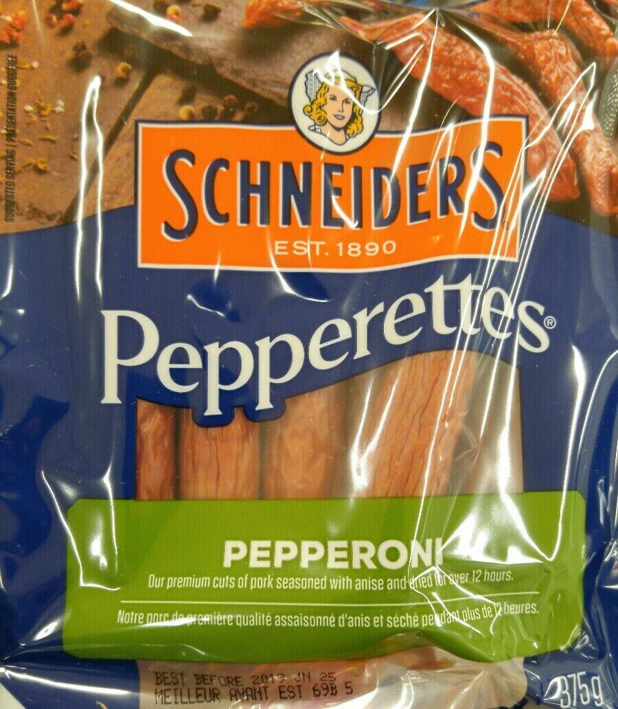 6 PACK Schneiders Pepperoni Pepperettes Dried Sausage Snacks 375g