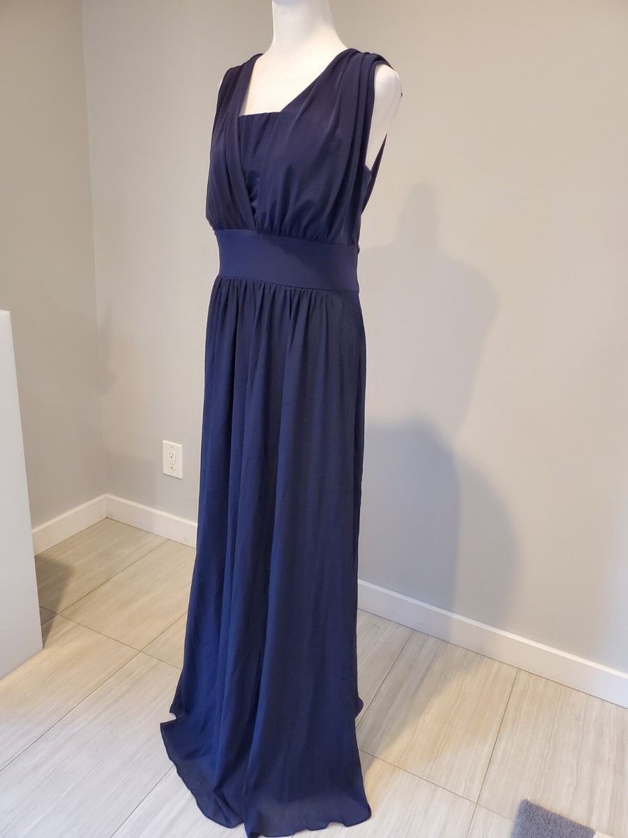white house black market navy blue dress Long Navy Blue Elegant Classic evening gown size 14 White House Black Market  Lin